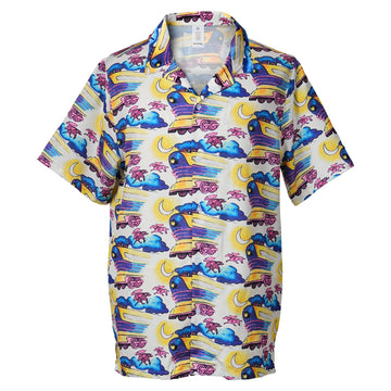 Neon Time Train Hawaiian Shirt