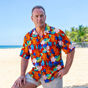 Fire Bloom Pocket Hawaiian Shirt