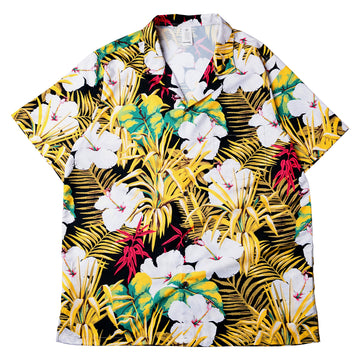 Dark Oasis Floral Woman Pocket Hawaiian Shirt