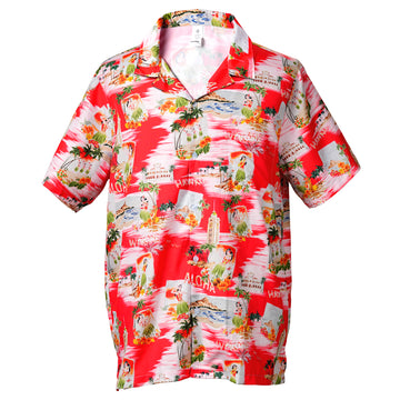 Retro Aloha Postcard Pocket Hawaiian Shirt