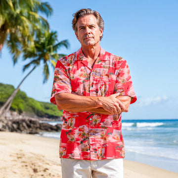 Retro Aloha Postcard Pocket Hawaiian Shirt