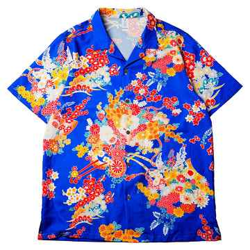 Blue Kimono Bloom Woman Hawaiian Shirt