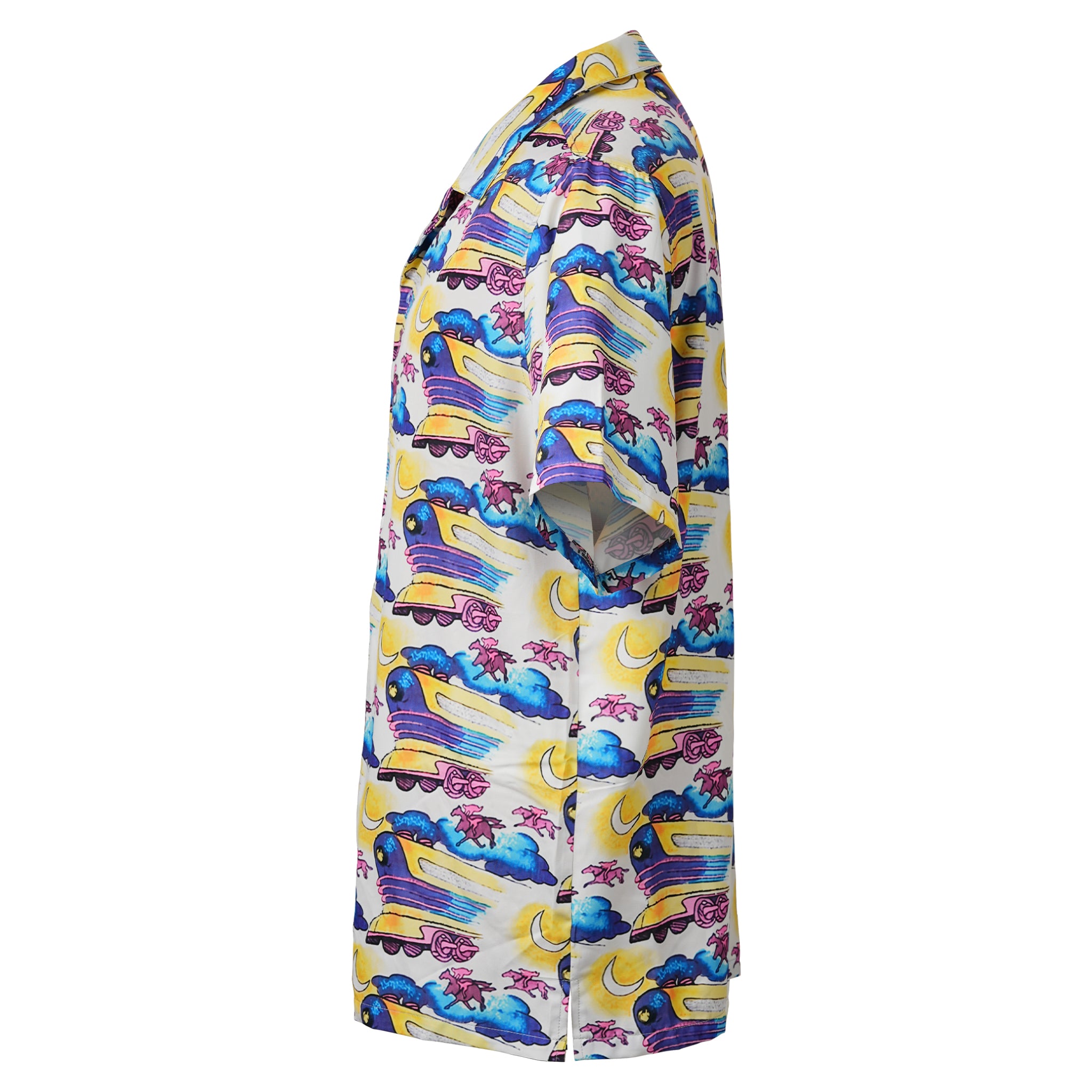 Neon Time Train Hawaiian Shirt