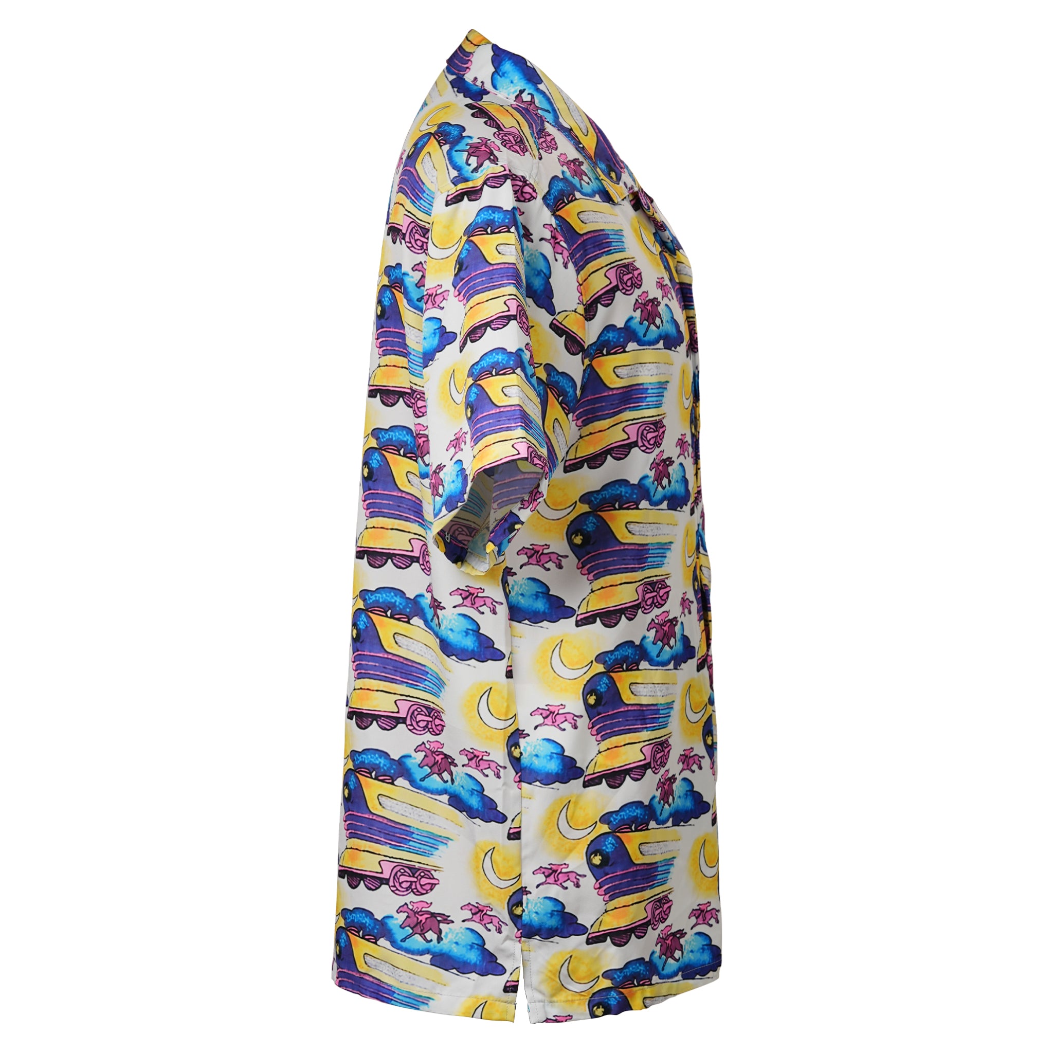 Neon Time Train Hawaiian Shirt