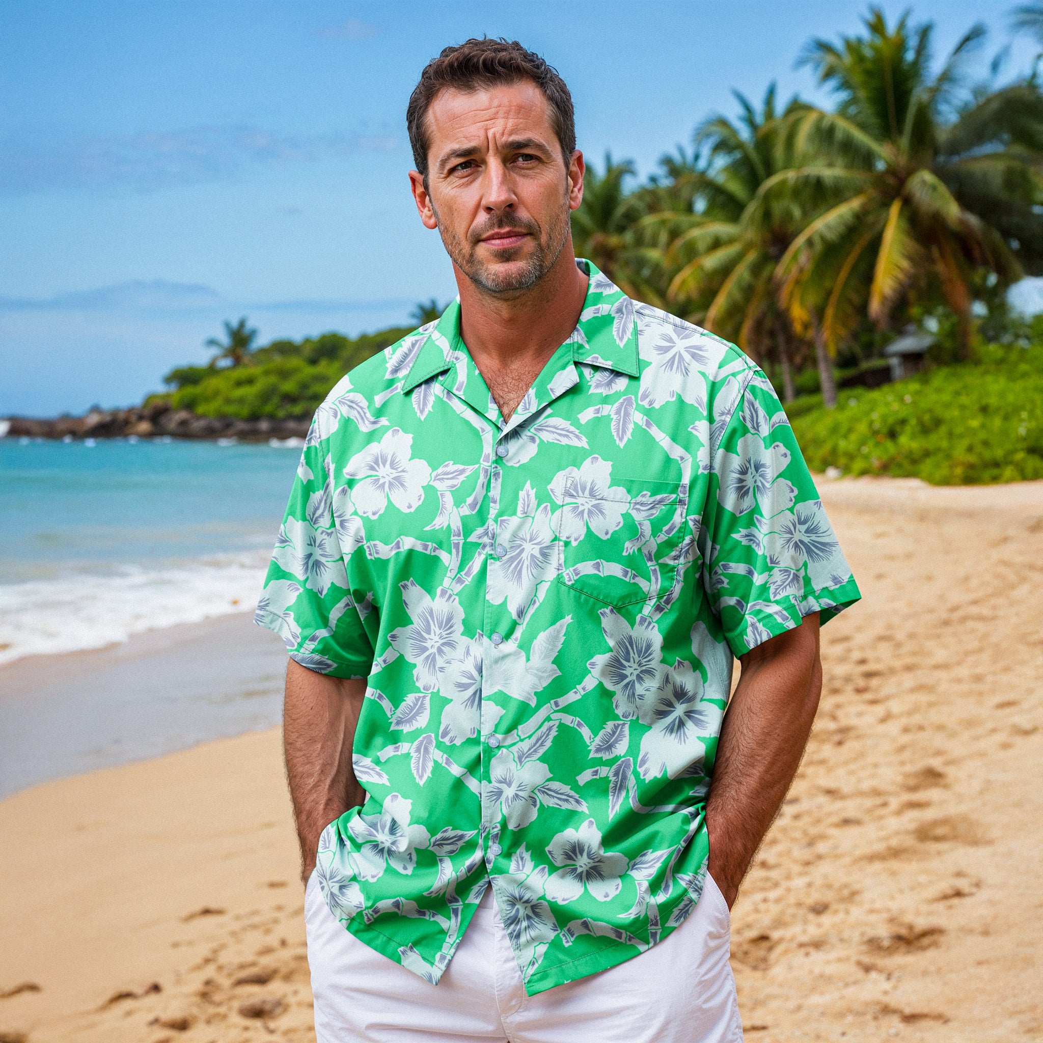 Bamboo Bloom Pocket Hawaiian Shirt