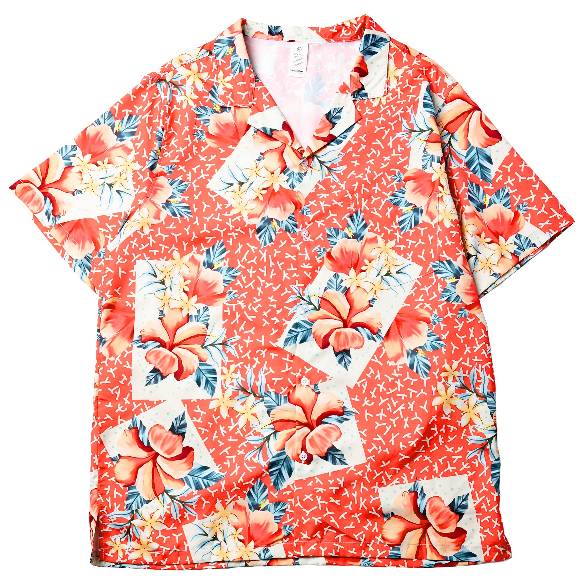 Coral Postcard Tropics Pocket Hawaiian Shirt