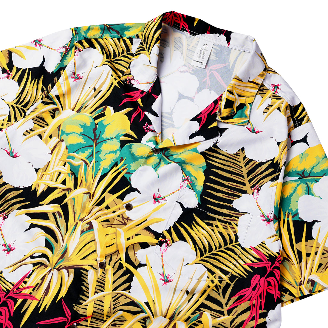 Dark Oasis Floral Woman Pocket Hawaiian Shirt