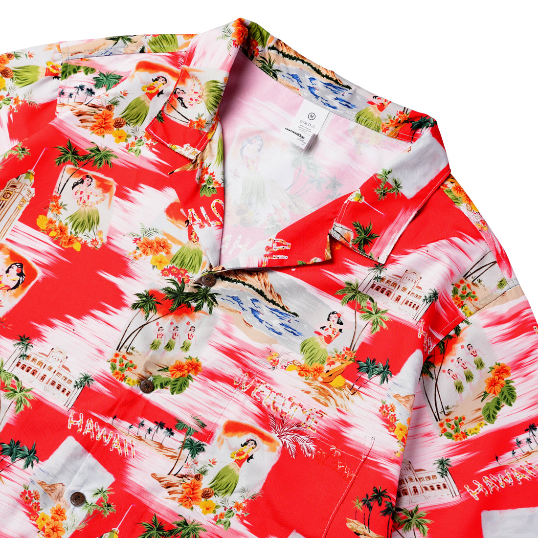 Retro Aloha Postcard Woman Pocket Hawaiian Shirt