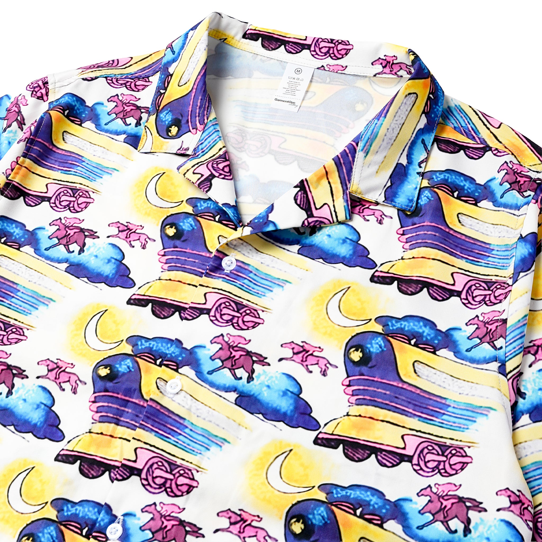 Neon Time Train Hawaiian Shirt