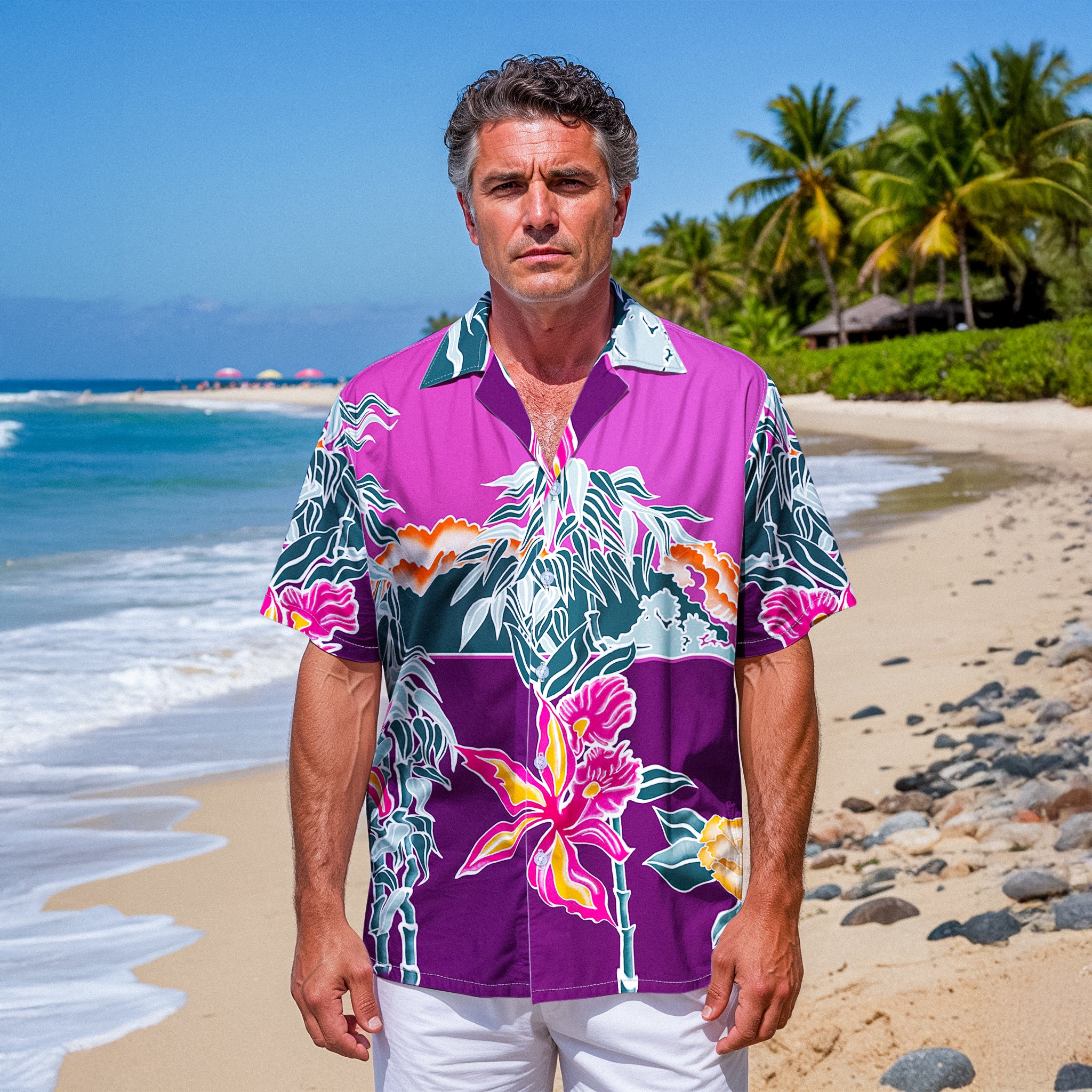 Purple Bamboo Bloom Hawaiian Shirt