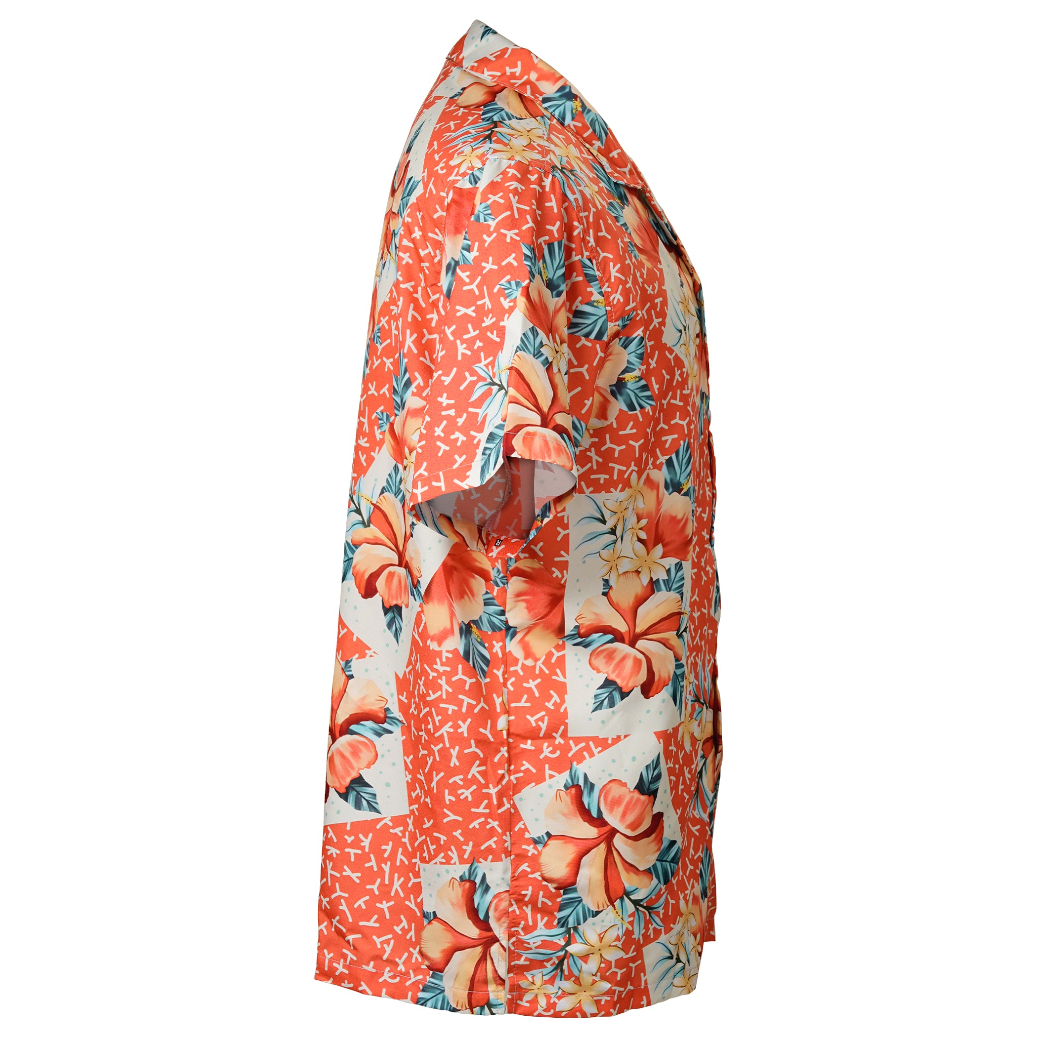 Coral Postcard Tropics Pocket Hawaiian Shirt