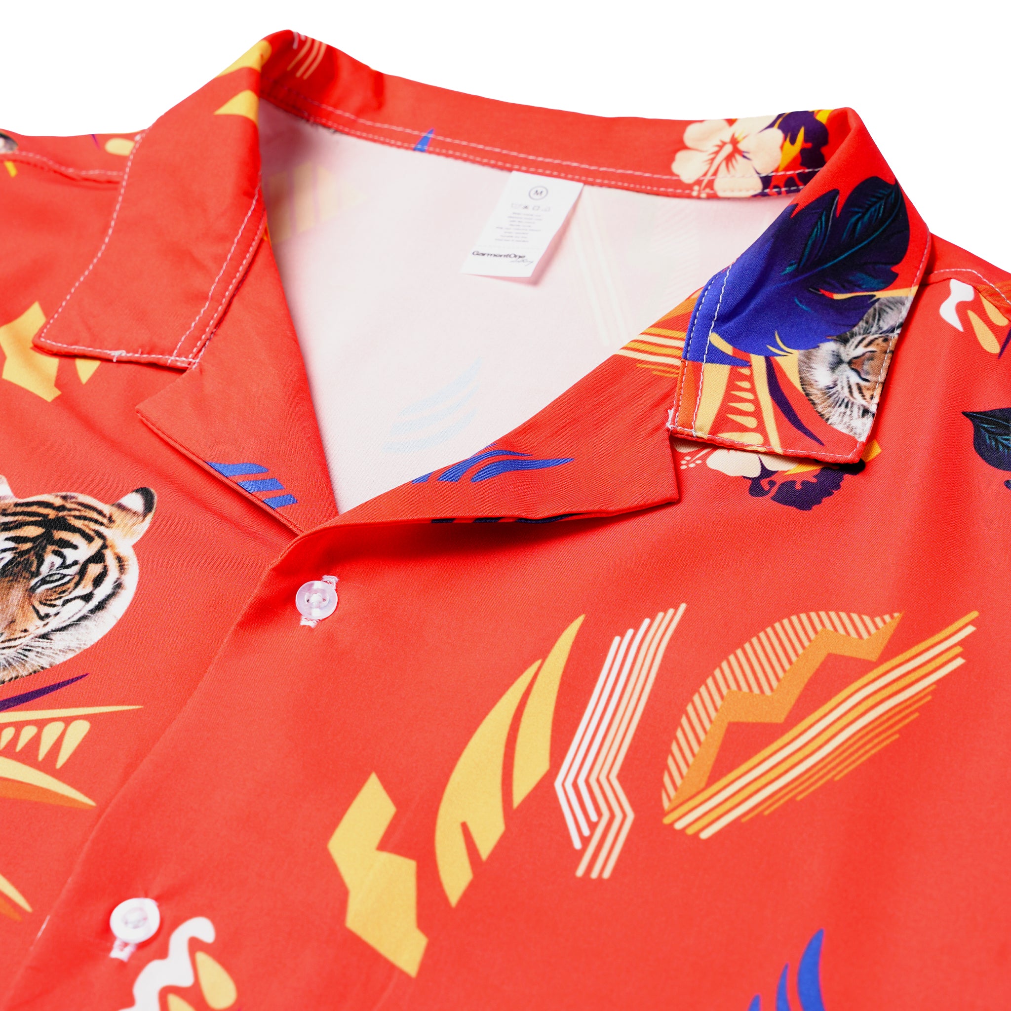 Red Tropical Tiger Hawaiian Shirt