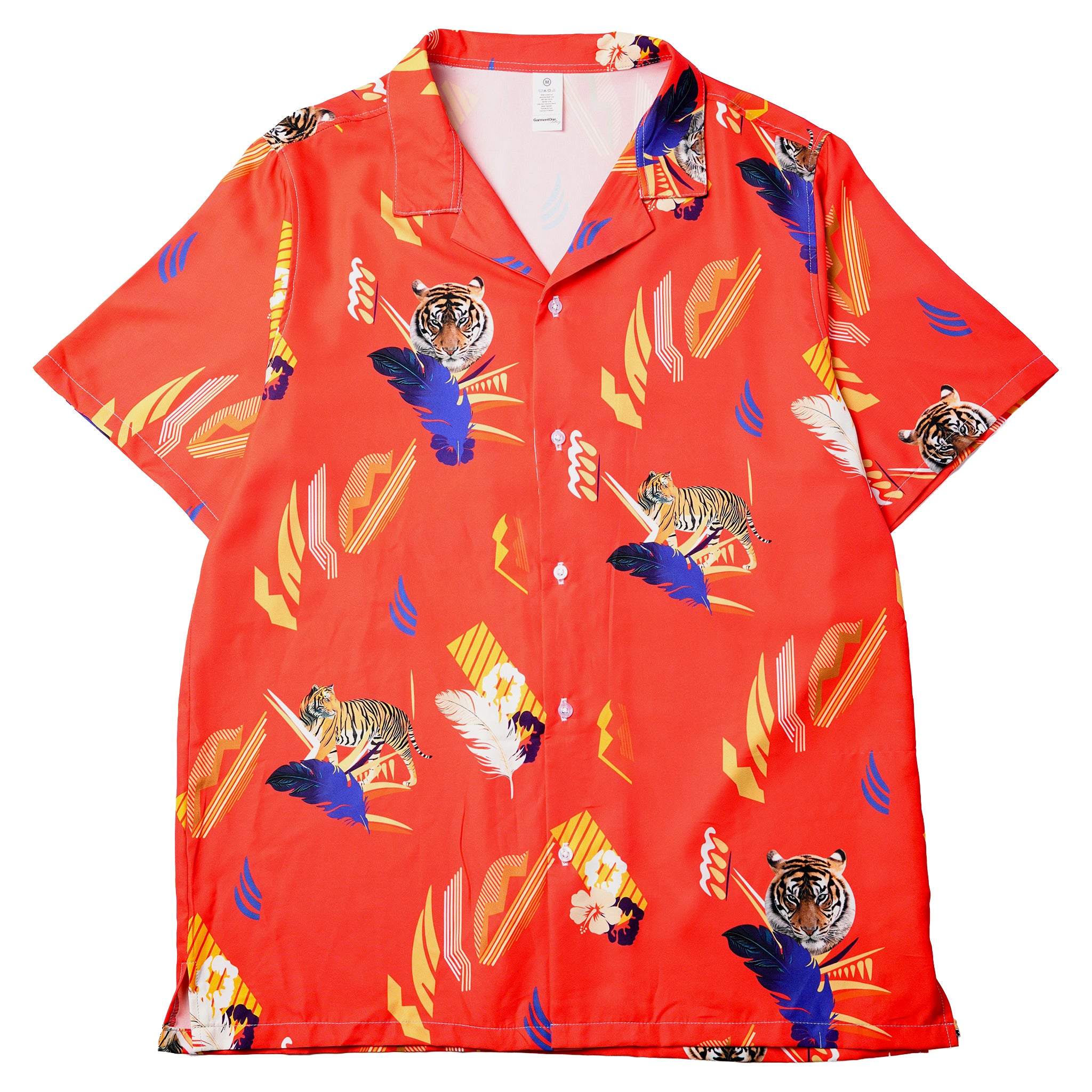 Red Tropical Tiger Hawaiian Shirt
