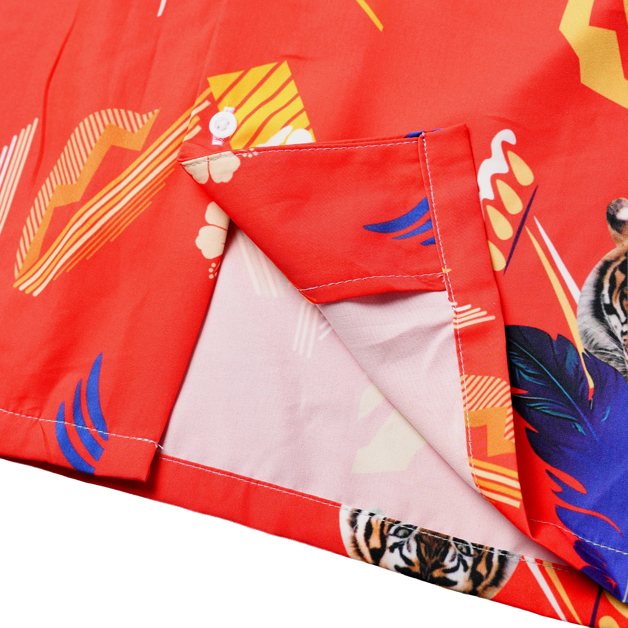 Red Tropical Tiger Hawaiian Shirt