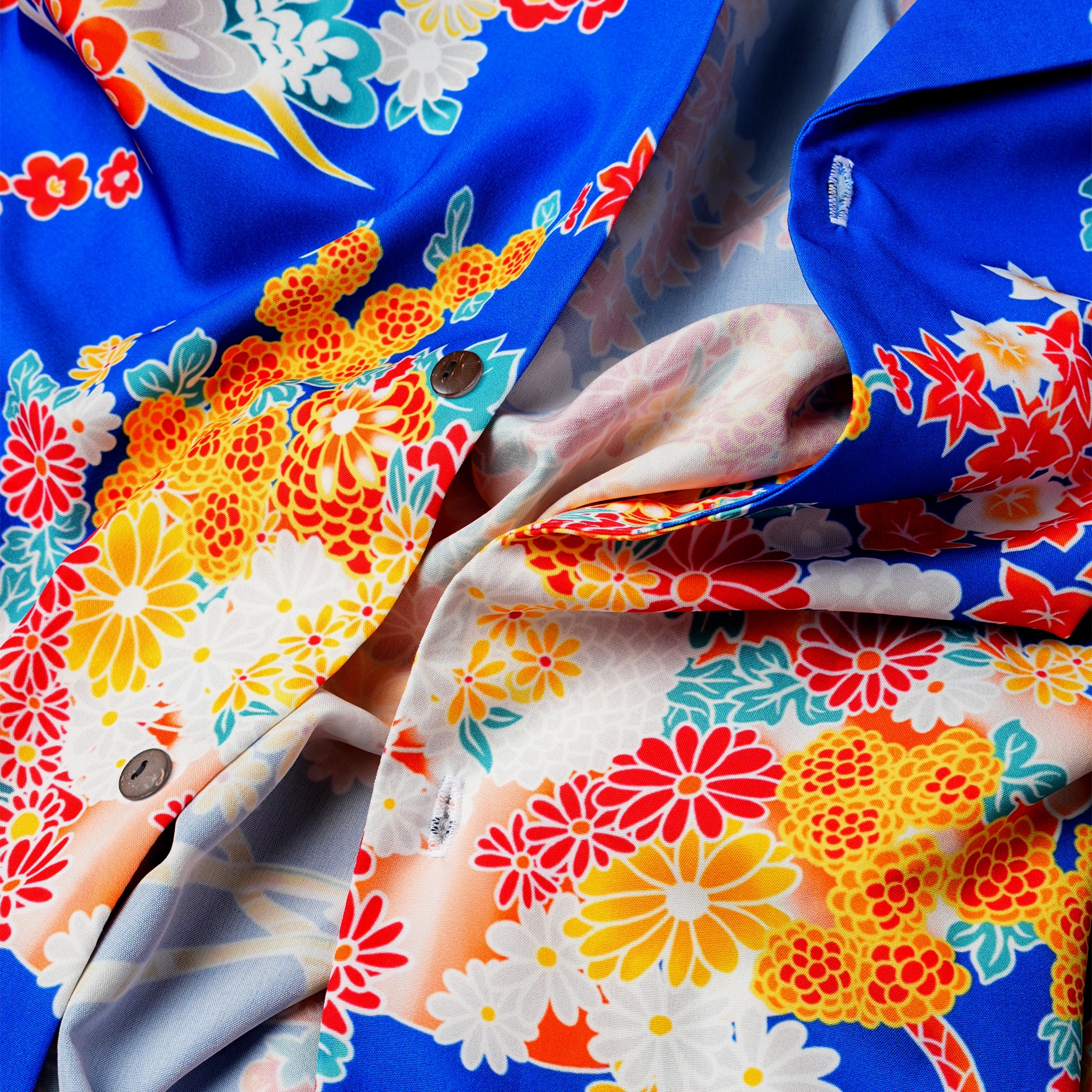 Blue Kimono Bloom Woman Hawaiian Shirt