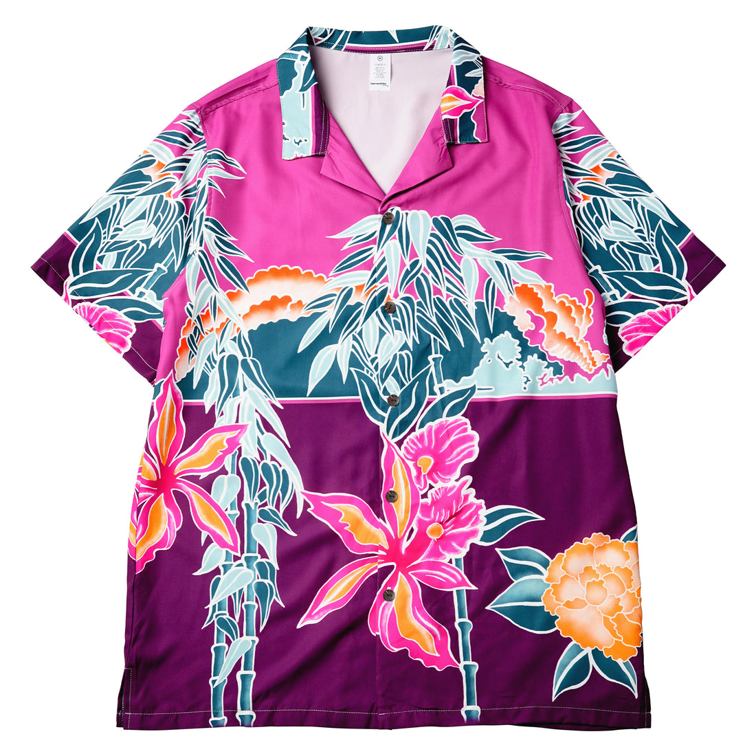 Purple Bamboo Bloom Mens & Womens Hawaiian Shirts