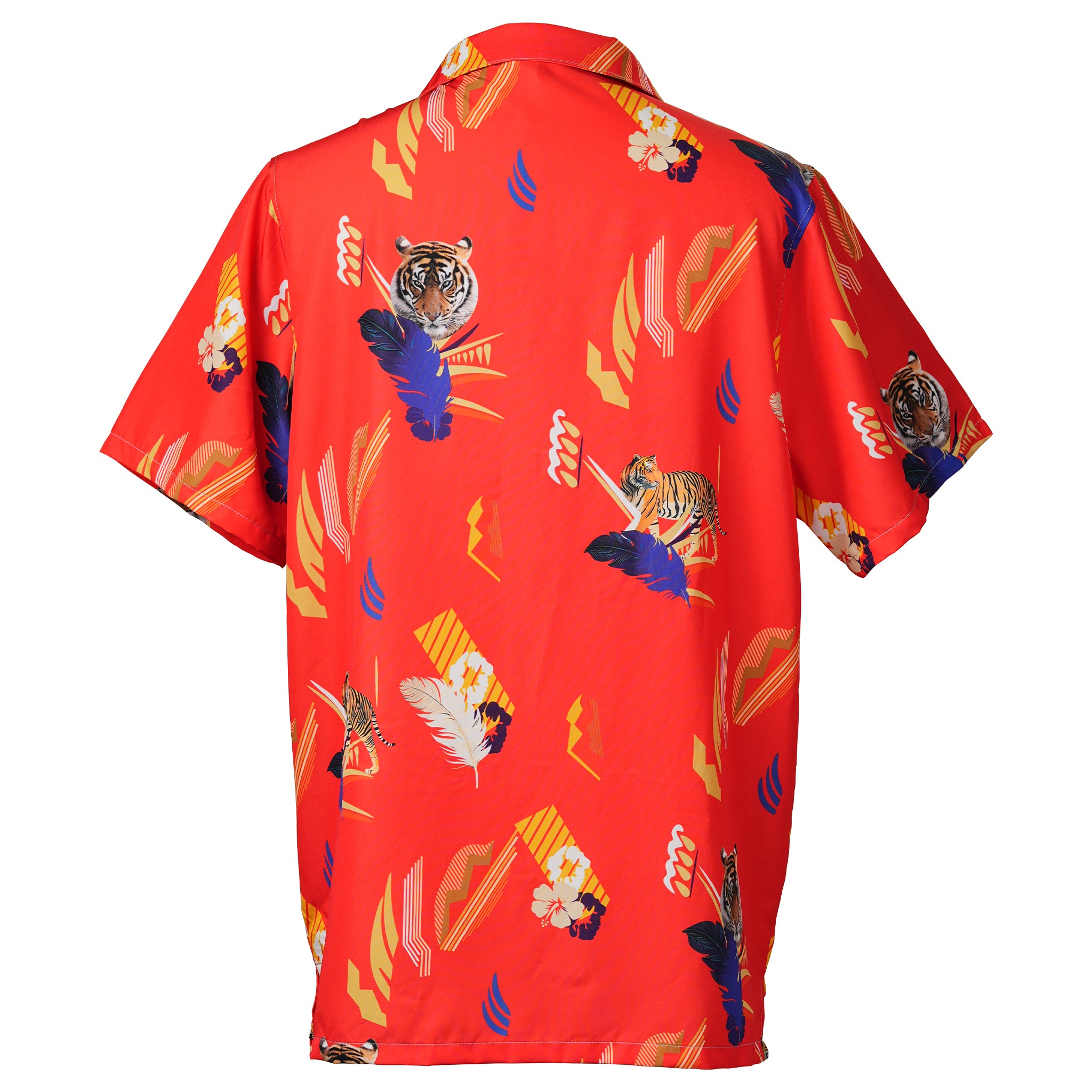 Red Tropical Tiger Hawaiian Shirt