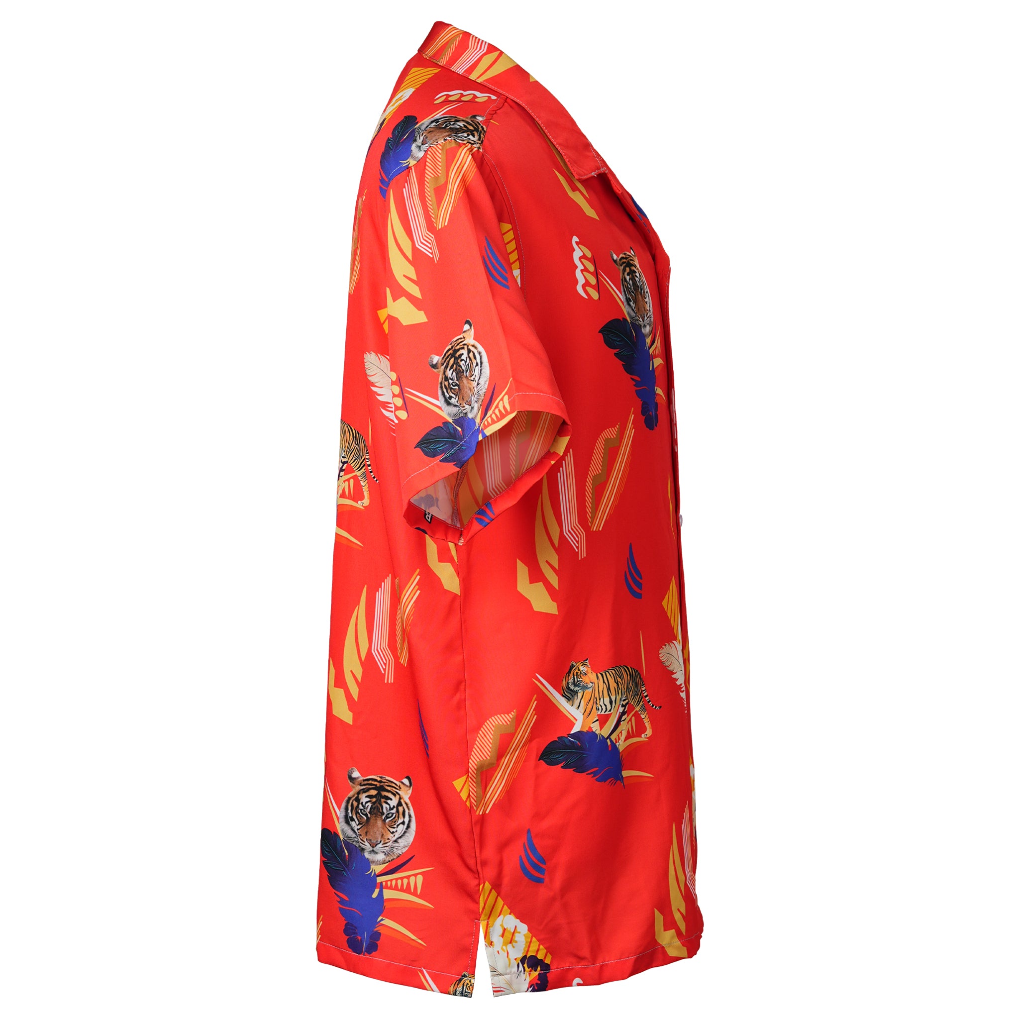 Red Tropical Tiger Hawaiian Shirt